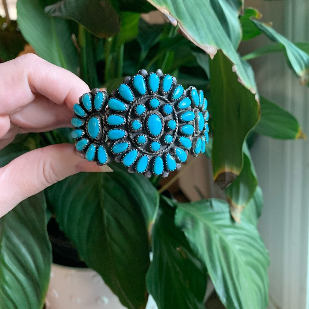 Old Pawn Turquoise Cluster Cuff